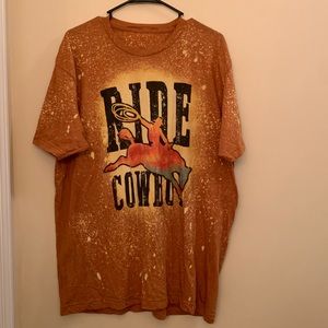 Burnt orange bleached western style shirt